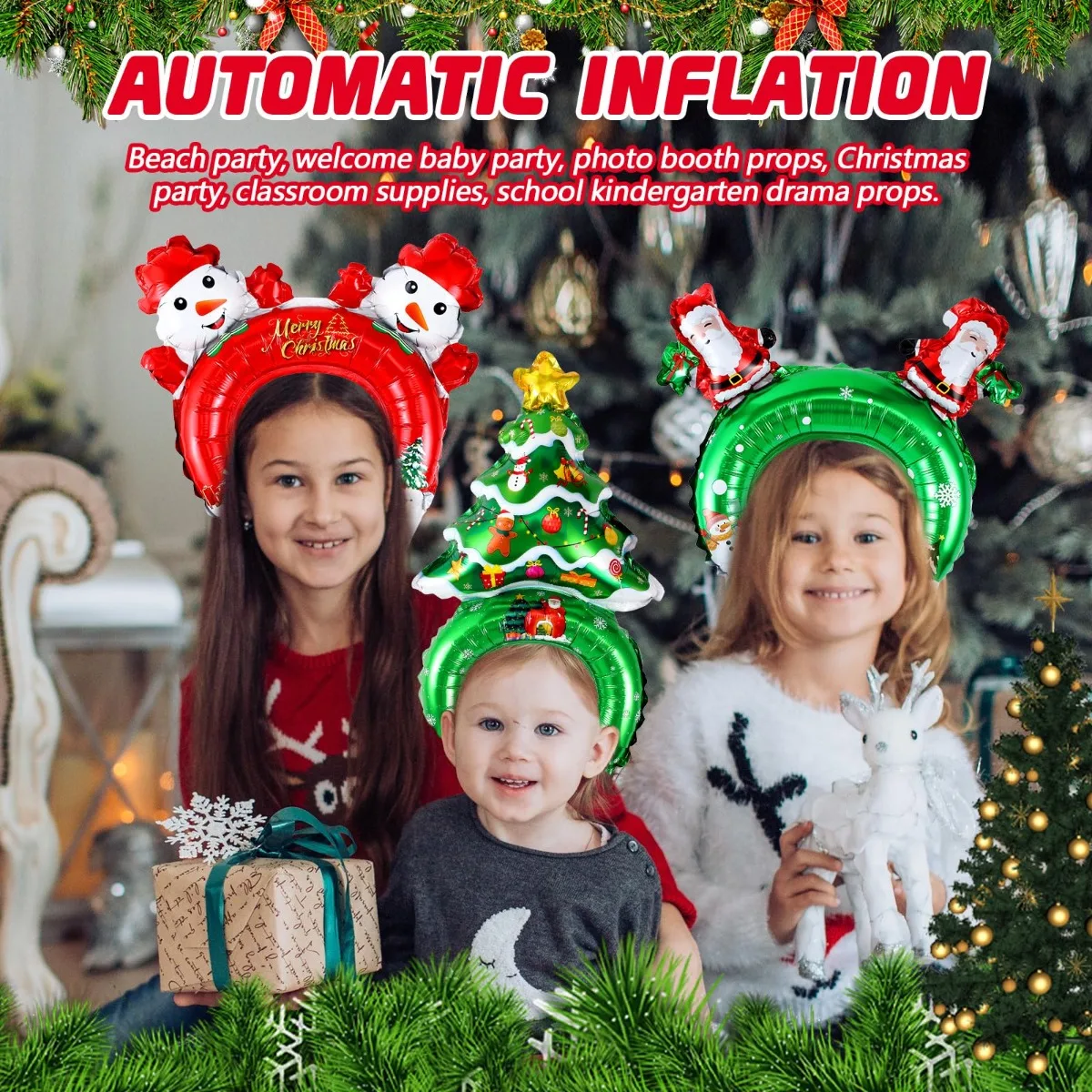 Christmas Inflatable Headbands - Reindeer Antlers Headband บทวิจารณ์และราคา