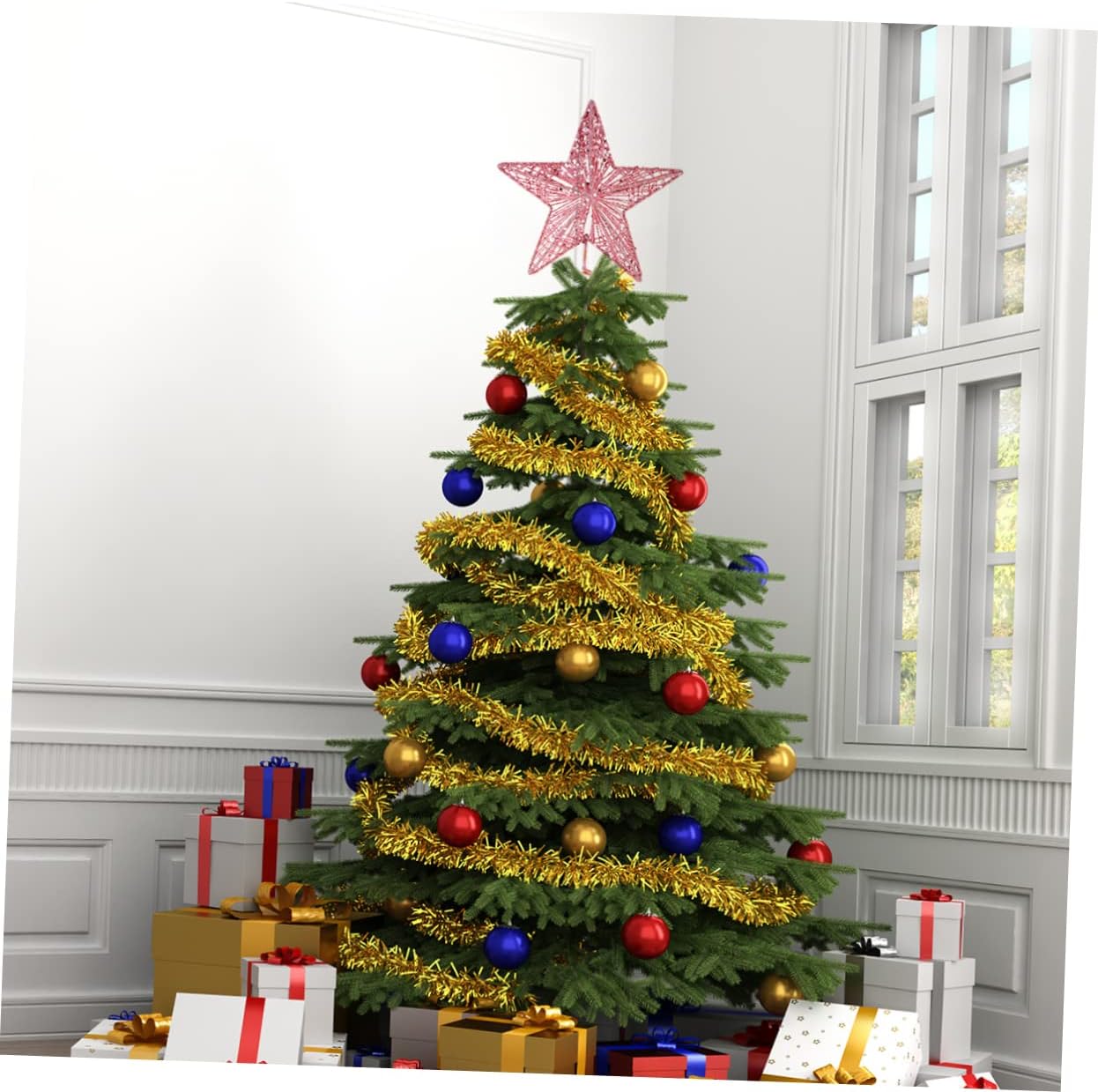 20ต้นคริสต์มาสTopper Star Gold - Star Tree Topper บทวิจารณ์และราคา