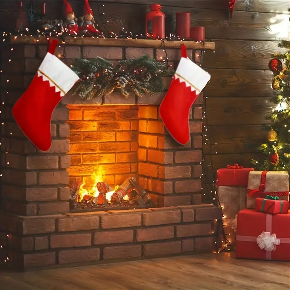 12pcs Red Felt ถุงน่องคริสต์มา - Christmas Stocking Hanging บทวิจารณ์และราคา