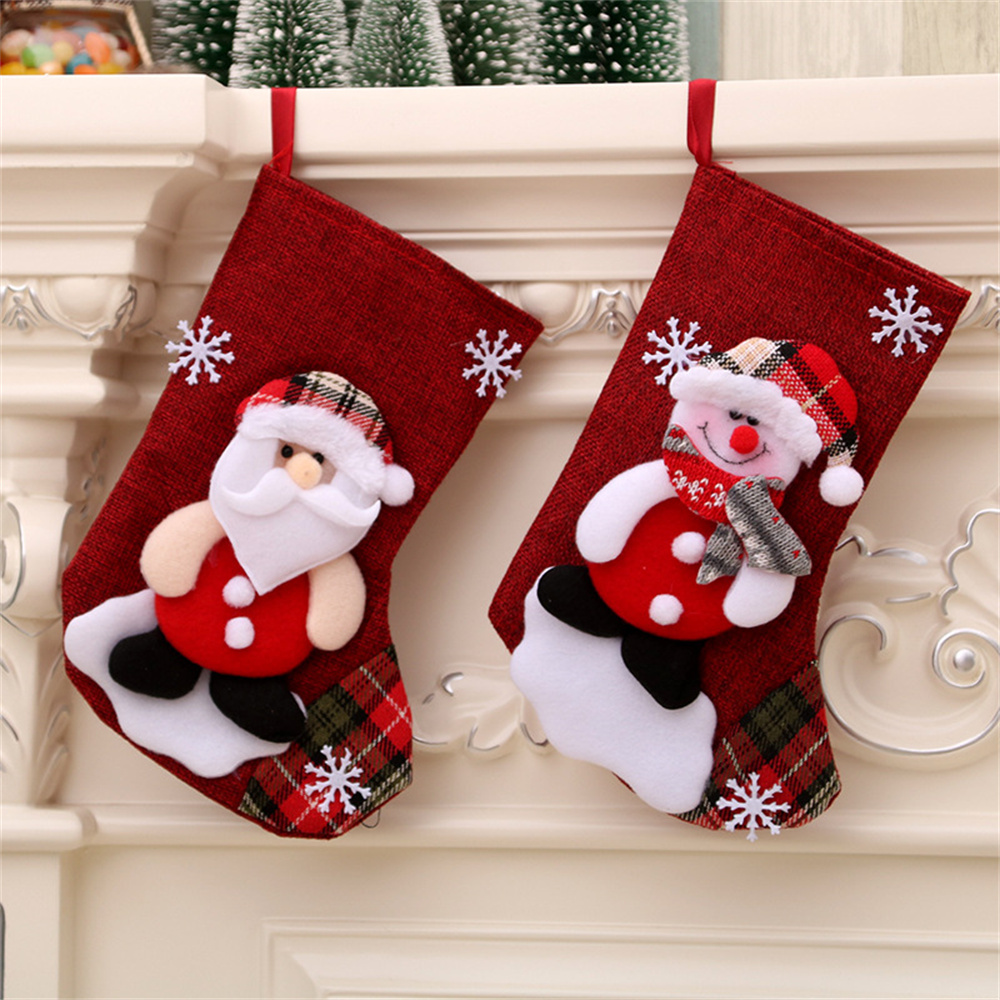 ถุงของขวัญผ้าลินินลายคริสต์มาส - Christmas Stocking Hanging บทวิจารณ์และราคา