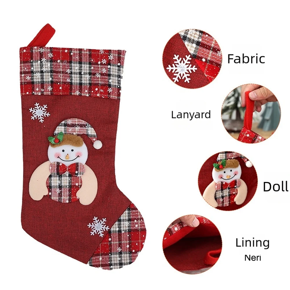 ถุงของขวัญคริสต์มาส 1 ชิ้น ผ้า - Christmas Stocking Hanging บทวิจารณ์และราคา