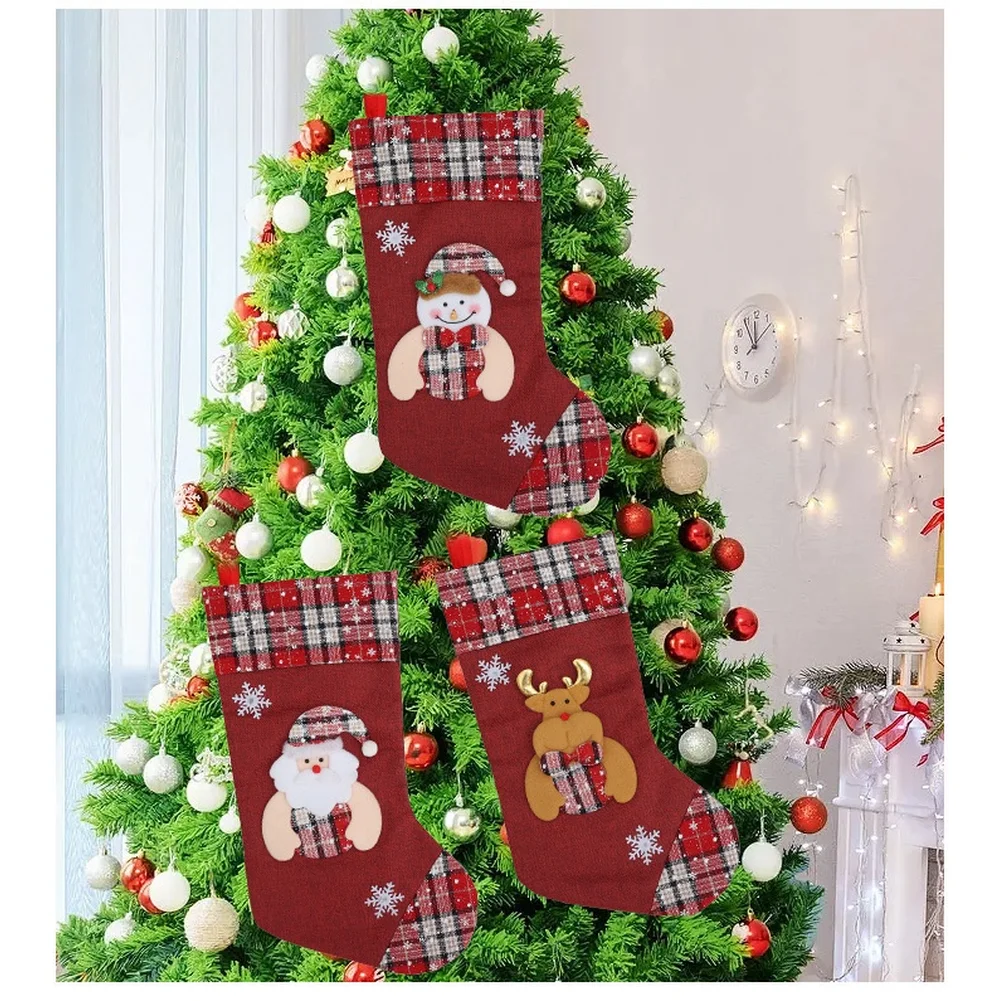 ถุงของขวัญคริสต์มาส 1 ชิ้น ผ้า - Christmas Stocking Hanging บทวิจารณ์และราคา