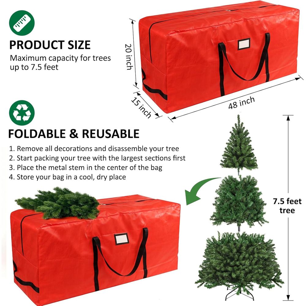 ถุงเก็บต้นคริสต์มาสเทียมที่ทนท - Christmas Tree Artificial บทวิจารณ์และราคา