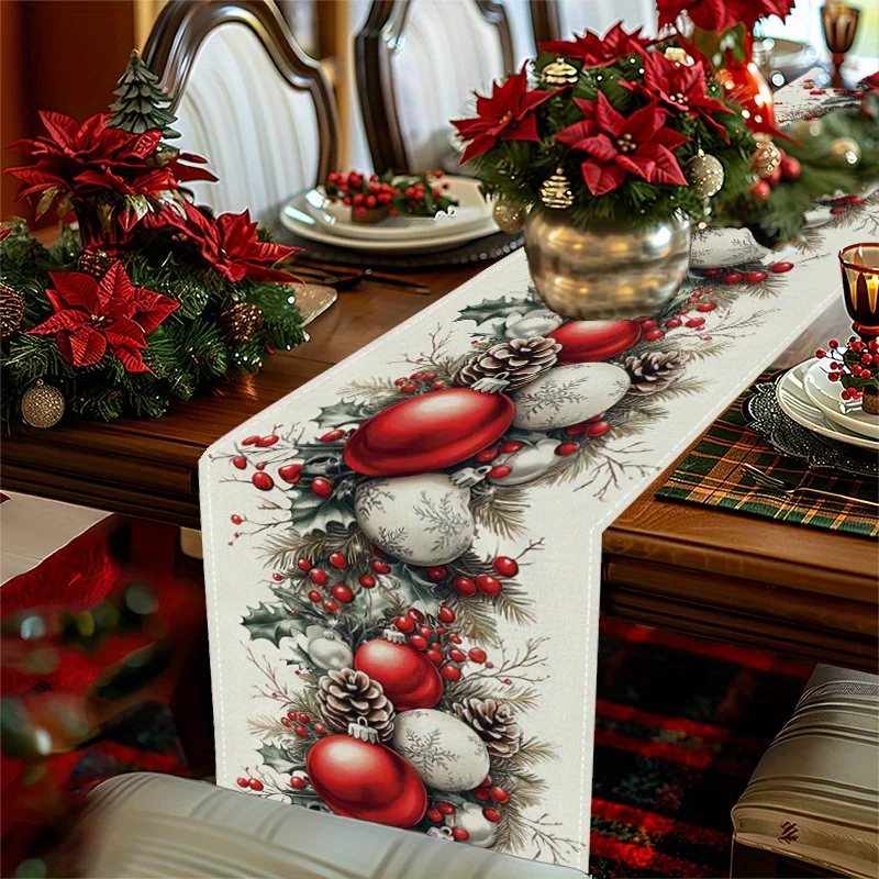 ลูกบอลคริสต์มาส Pine Cone Red  - Christmas Table Runner บทวิจารณ์และราคา