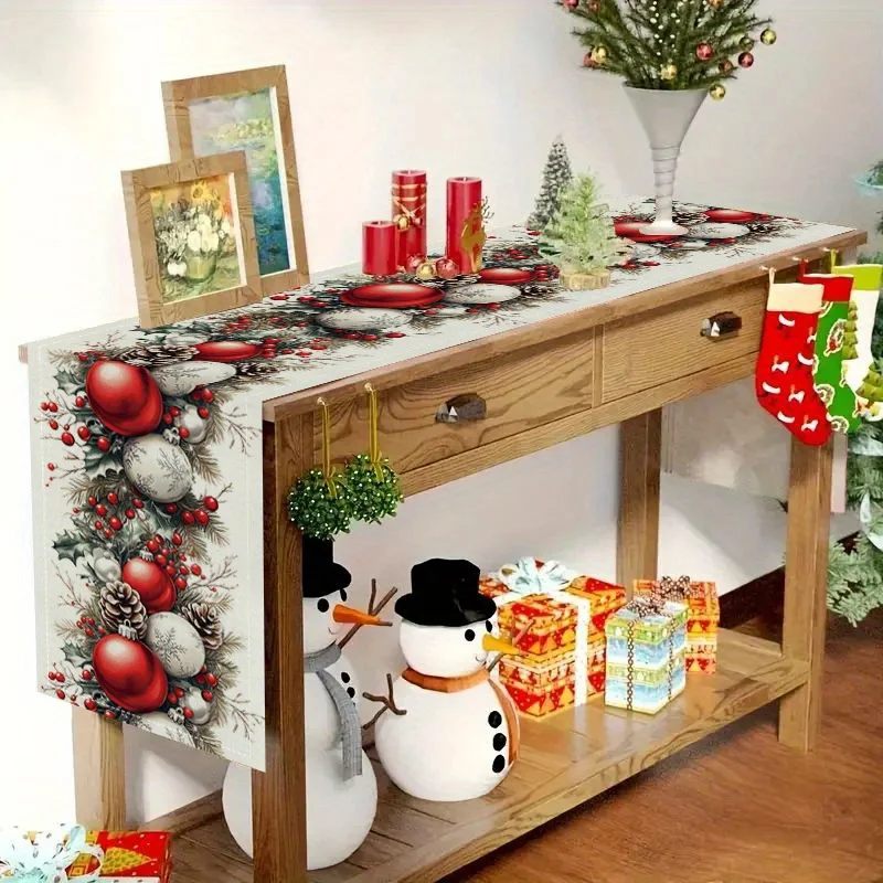 ลูกบอลคริสต์มาส Pine Cone Red  - Christmas Table Runner บทวิจารณ์และราคา