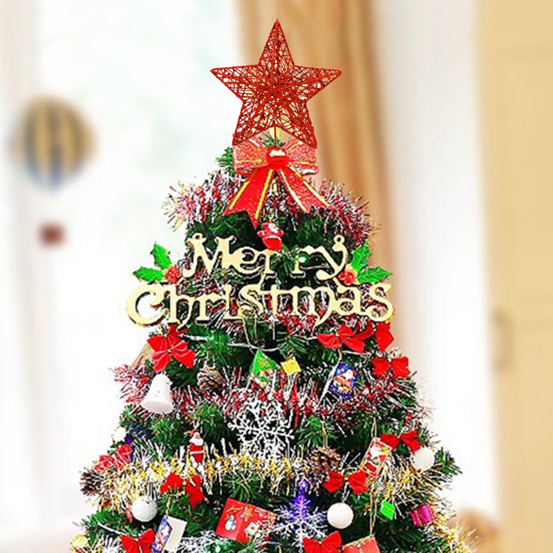 1 PC ทอง/เงิน/สีแดง/Blue Glitt - Star Tree Topper บทวิจารณ์และราคา