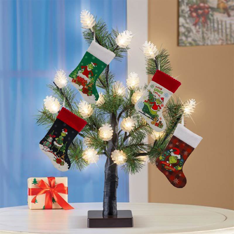 ถุงน่องคริสต์มาส Grinch ถุงเท้ - Christmas Stocking Hanging บทวิจารณ์และราคา