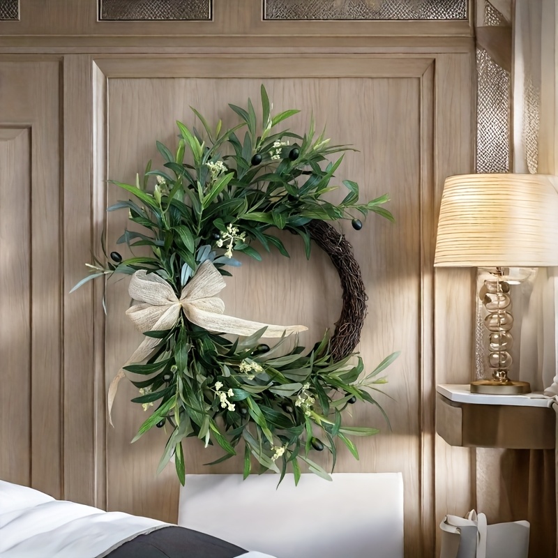 2025 พวงหรีดมะกอกประดิษฐ์แขวนผ - Christmas Wreath Fake บทวิจารณ์และราคา