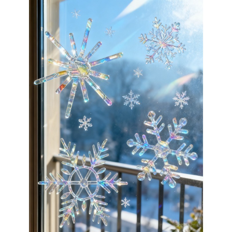 สติ๊กเกอร์ติดกระจกตกแต่งบ้านลา - Snowflake Window Decal บทวิจารณ์และราคา